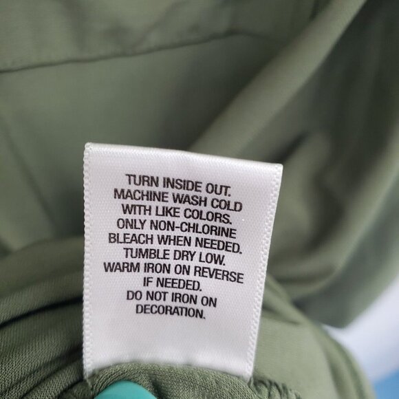 Roz & Ali Womens 3/4 Sleeve Olive Green Button Front Blouse Top Plus Size 2X - Picture 12 of 15